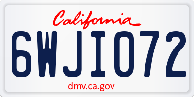 CA license plate 6WJI072