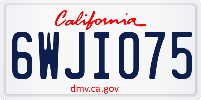 CA license plate 6WJI075