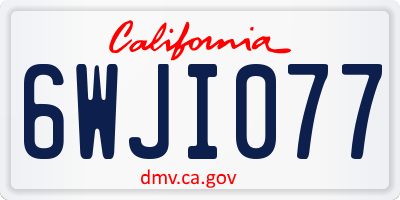 CA license plate 6WJI077