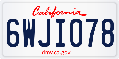 CA license plate 6WJI078