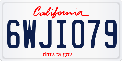 CA license plate 6WJI079