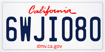 CA license plate 6WJI080