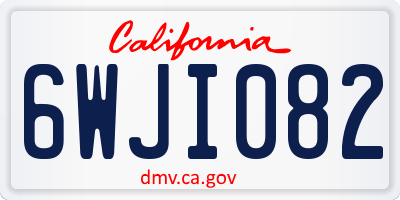 CA license plate 6WJI082