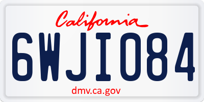CA license plate 6WJI084