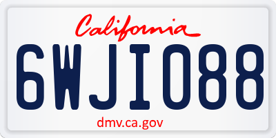 CA license plate 6WJI088