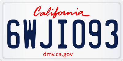 CA license plate 6WJI093