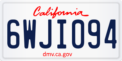 CA license plate 6WJI094