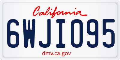 CA license plate 6WJI095
