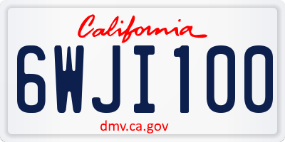 CA license plate 6WJI100