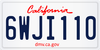 CA license plate 6WJI110