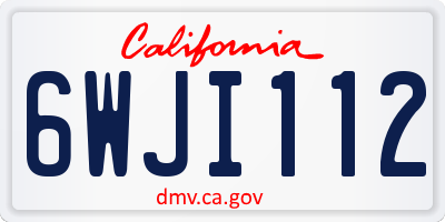 CA license plate 6WJI112