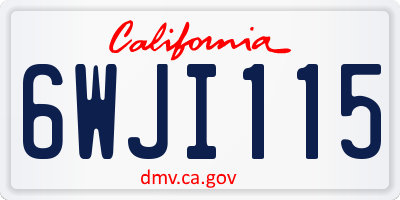 CA license plate 6WJI115