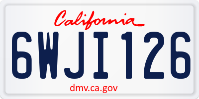 CA license plate 6WJI126