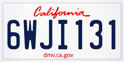 CA license plate 6WJI131