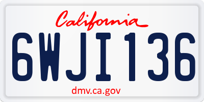 CA license plate 6WJI136