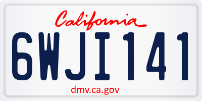 CA license plate 6WJI141