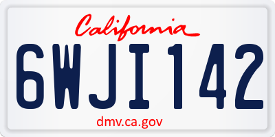 CA license plate 6WJI142