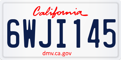 CA license plate 6WJI145