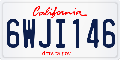 CA license plate 6WJI146