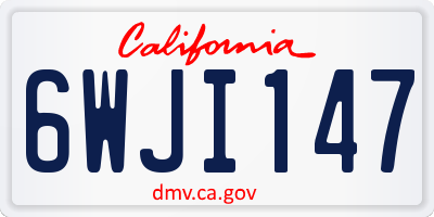 CA license plate 6WJI147
