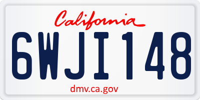 CA license plate 6WJI148