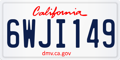 CA license plate 6WJI149