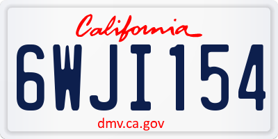 CA license plate 6WJI154