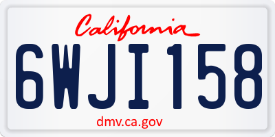 CA license plate 6WJI158