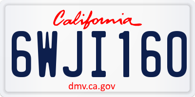CA license plate 6WJI160