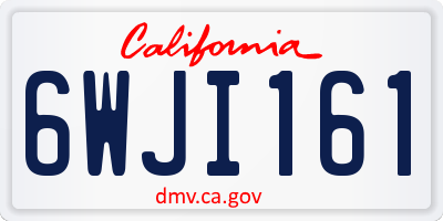 CA license plate 6WJI161