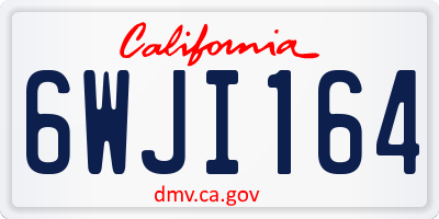 CA license plate 6WJI164
