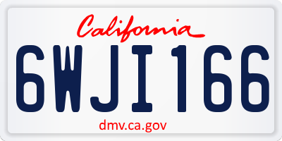 CA license plate 6WJI166