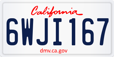 CA license plate 6WJI167