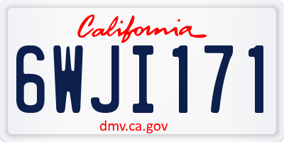 CA license plate 6WJI171