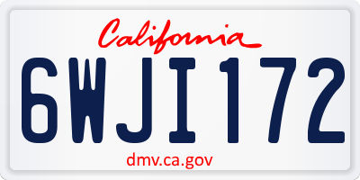 CA license plate 6WJI172