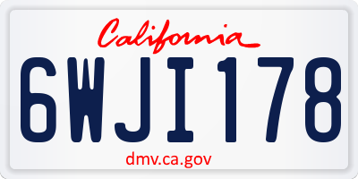 CA license plate 6WJI178