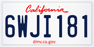 CA license plate 6WJI181