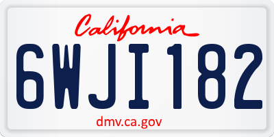 CA license plate 6WJI182