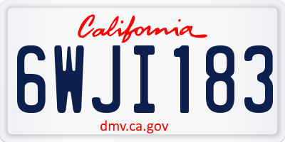 CA license plate 6WJI183