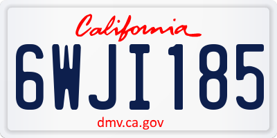 CA license plate 6WJI185