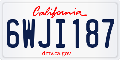 CA license plate 6WJI187