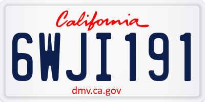CA license plate 6WJI191