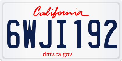 CA license plate 6WJI192