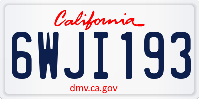 CA license plate 6WJI193