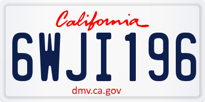 CA license plate 6WJI196