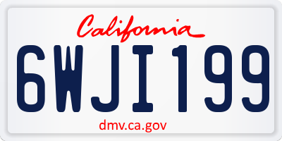 CA license plate 6WJI199