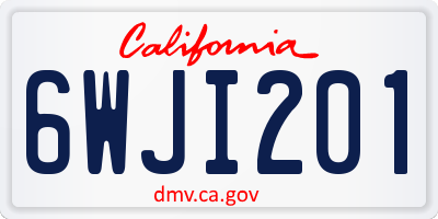 CA license plate 6WJI201