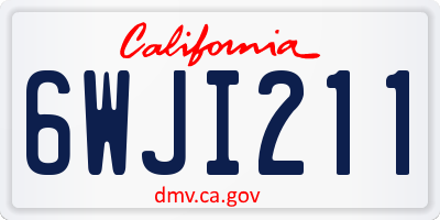 CA license plate 6WJI211