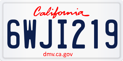 CA license plate 6WJI219