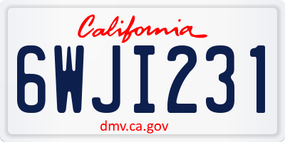 CA license plate 6WJI231